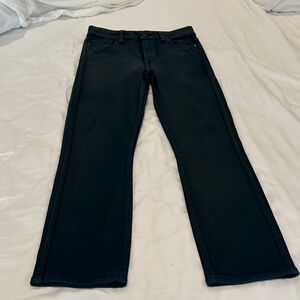 Green waxed Straight-Leg Jeans